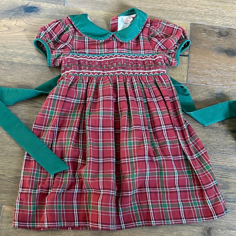 Plaid Red and Green Kids Formal Dress